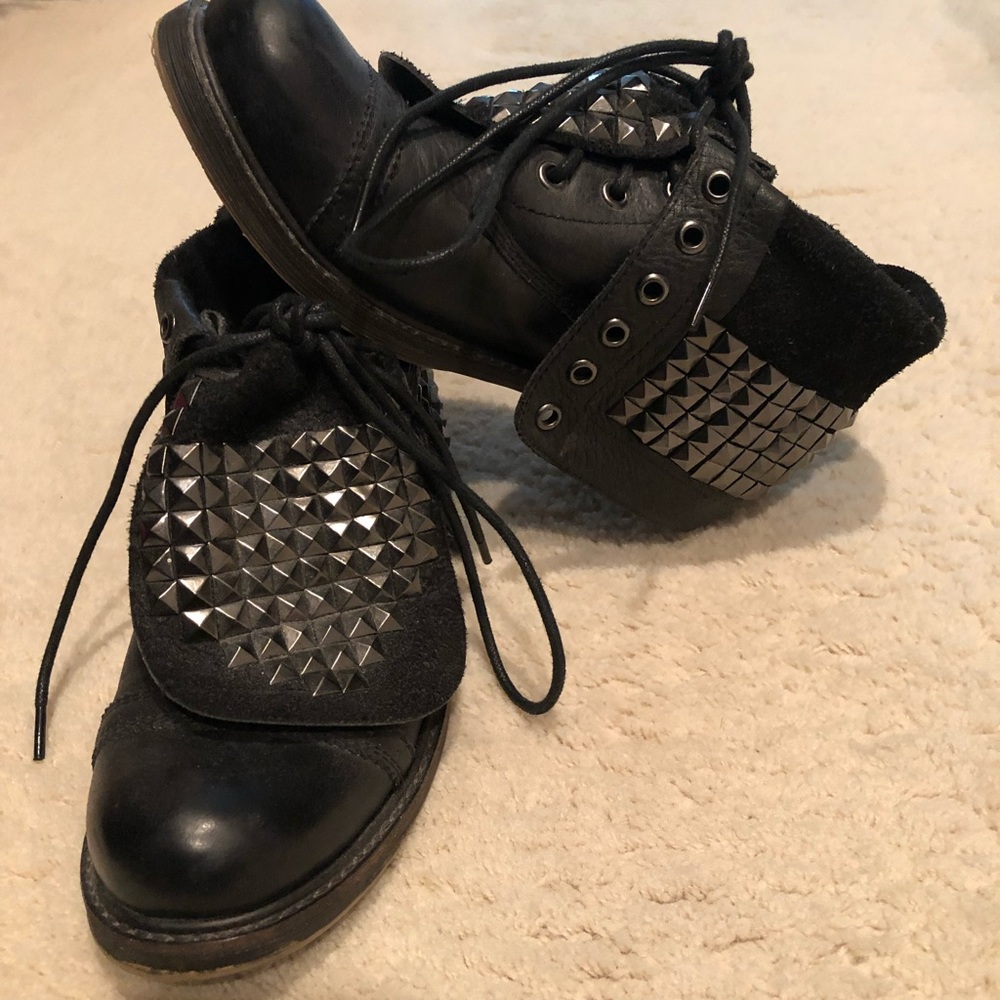 Studded Combat Boot Fold Over by Zigi Girl